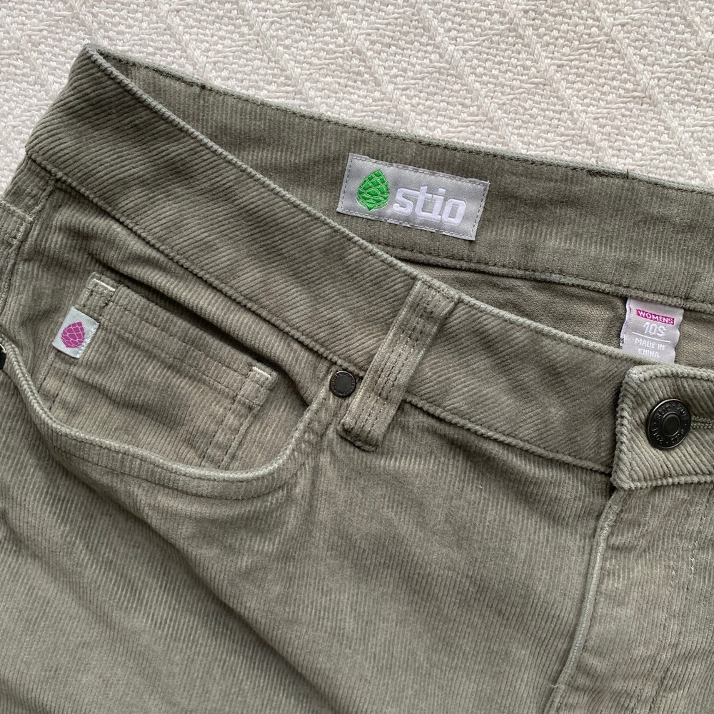 Stio Rivet Corduroy Pants Sage Green Gray Womens 10 Short Outdoor Hiking Camping - Picture 7 of 13